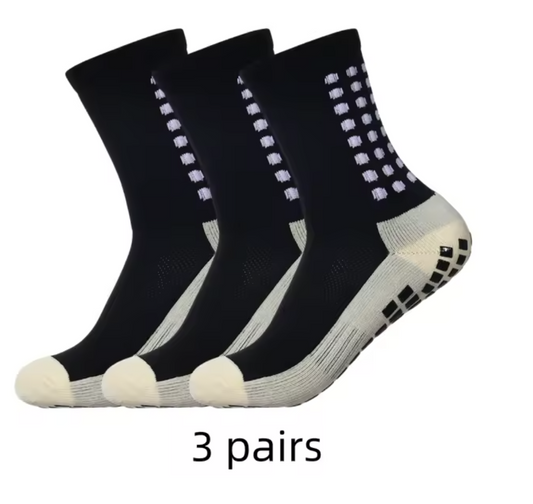 3 Pairs of Black Grip Socks