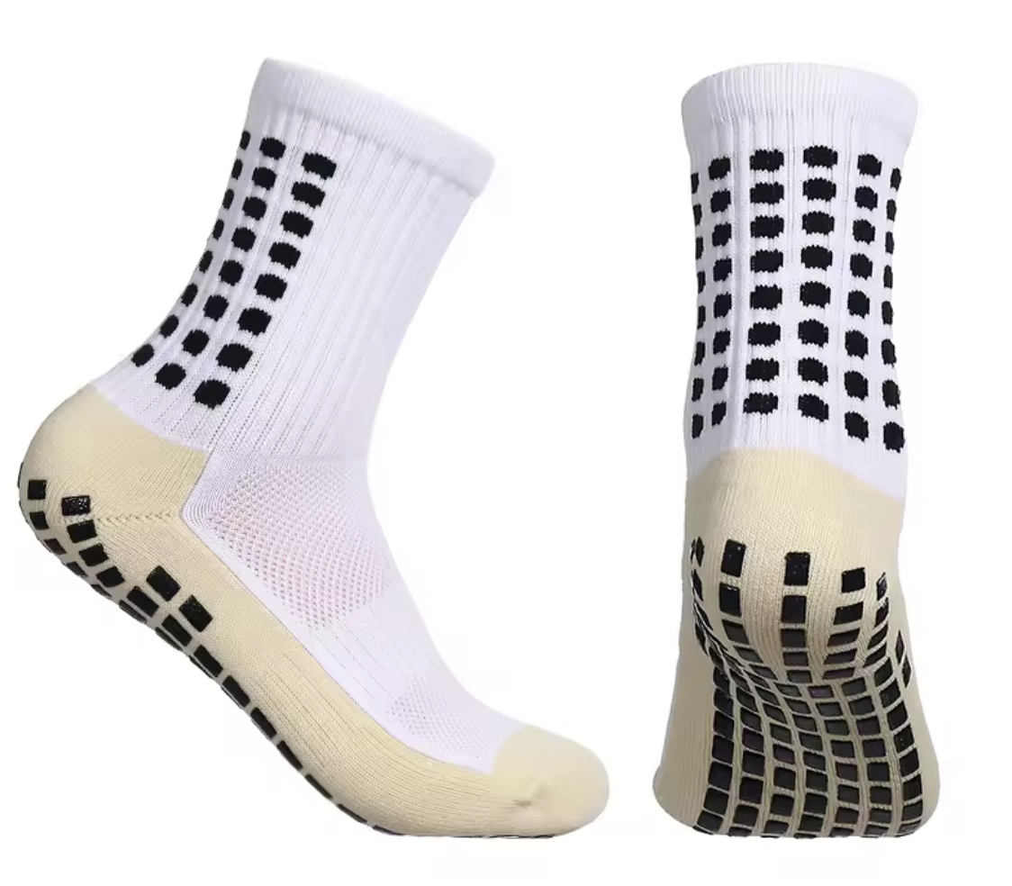 1 Pair of White Grip Socks